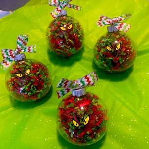 Handmade Grinch Christmas ornaments!!